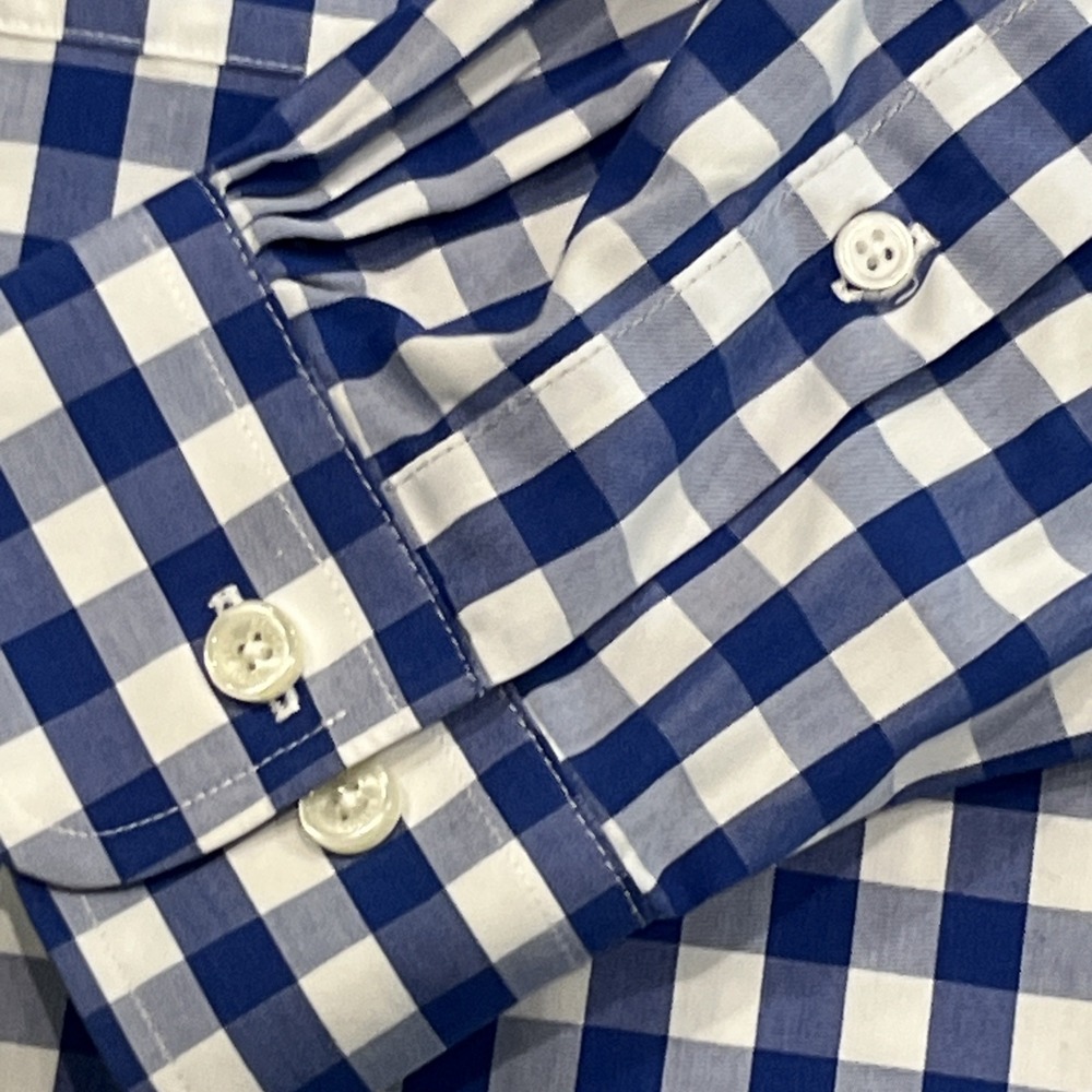 Brooks Brothers Mens Shirt Medium Blue Checks Regent Long Sleeves - Picture 3 of 6